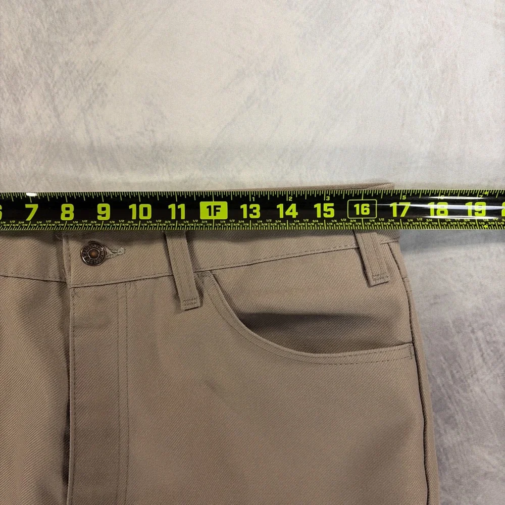 Vintage Levi's Action Slacks Mens 34x30 Tan Sta-Prest Straight Leg Trousers